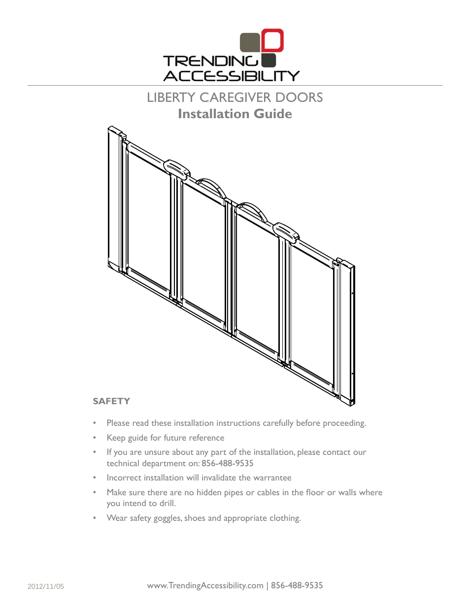 Trending Accessibility LIBERTY CAREGIVER DOORS User Manual | 7 pages