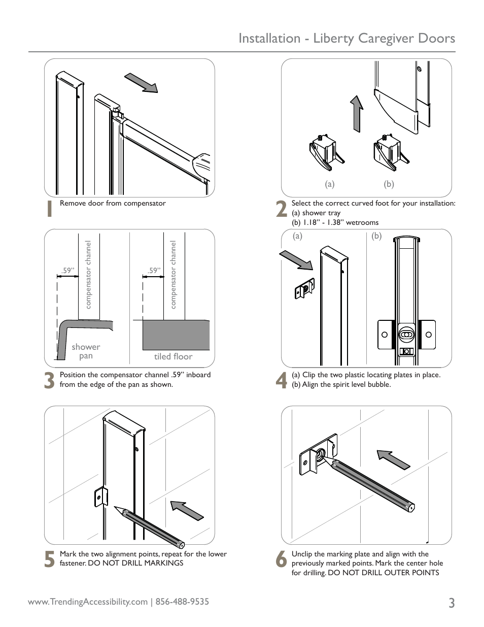 Installation - liberty caregiver doors 3 | Trending Accessibility LIBERTY CAREGIVER DOORS User Manual | Page 3 / 7