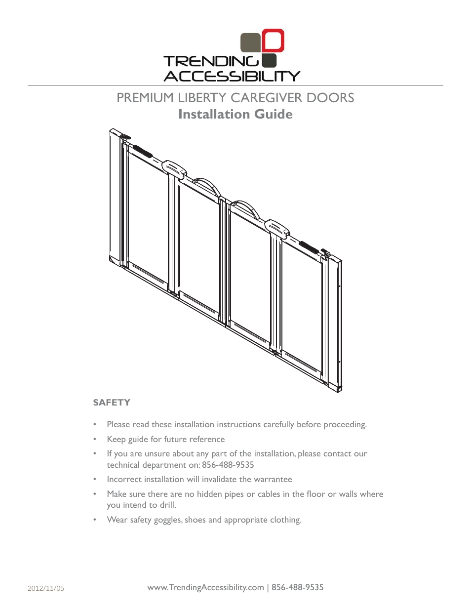 Trending Accessibility PREMIUM LIBERTY CAREGIVER DOORS User Manual | 8 pages