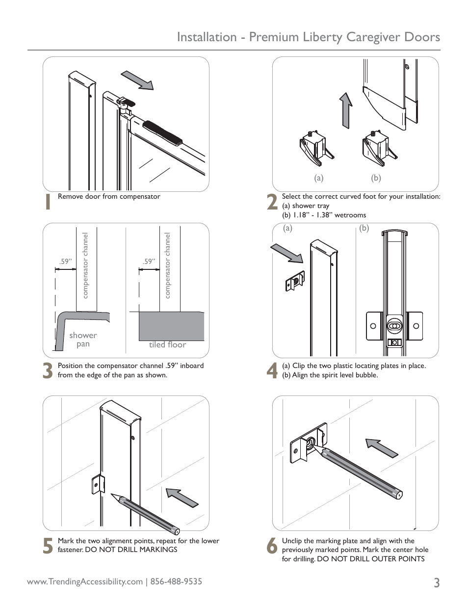 Installation - premium liberty caregiver doors 3 | Trending Accessibility PREMIUM LIBERTY CAREGIVER DOORS User Manual | Page 3 / 8