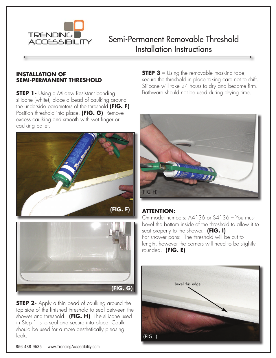 Trending Accessibility Semi-Permanent Removable Threshold User Manual | Page 2 / 2
