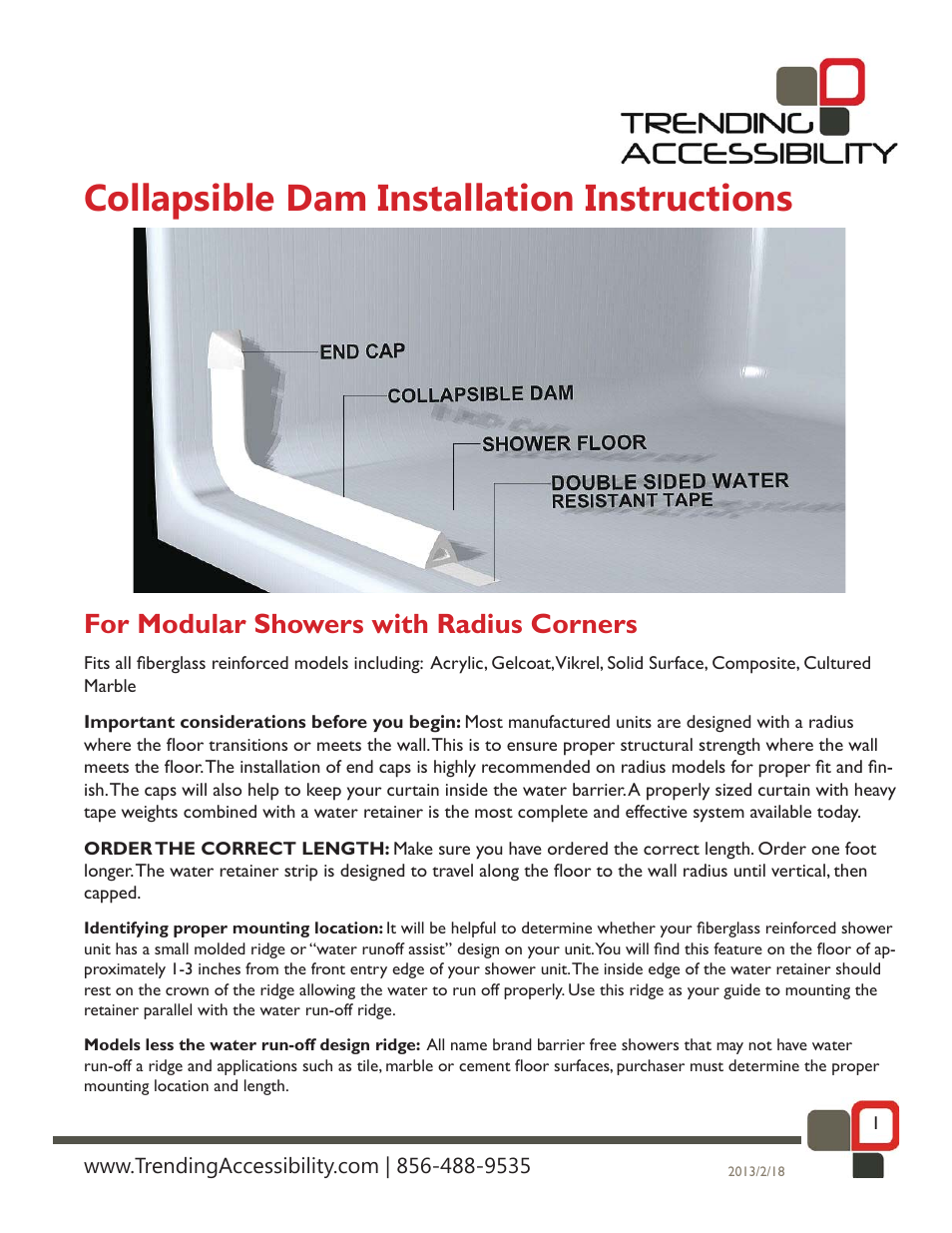 Trending Accessibility Collapsible Dam User Manual | 3 pages