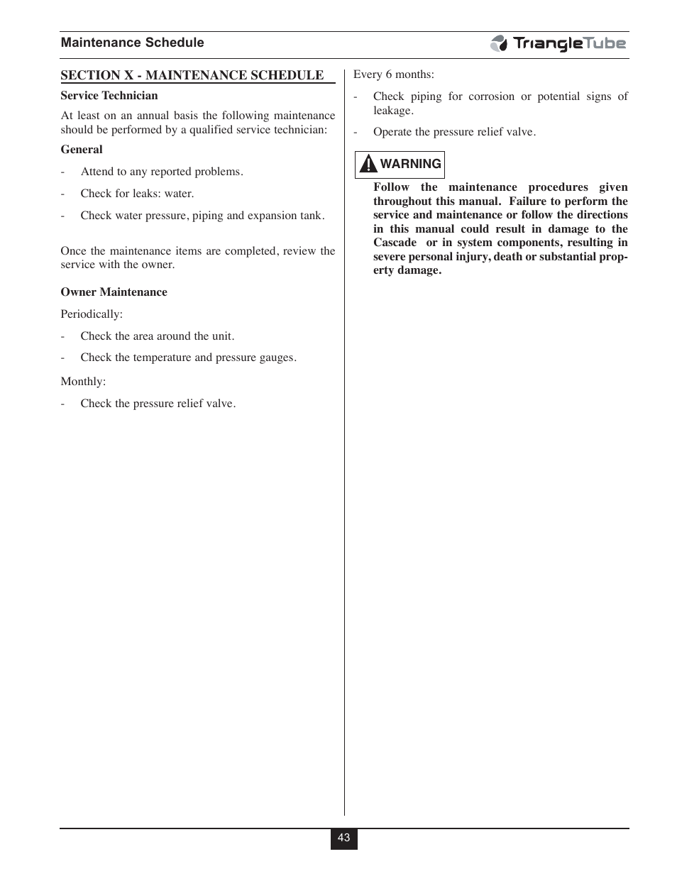 TriangleTube Prestige Cascade System User Manual | Page 46 / 64