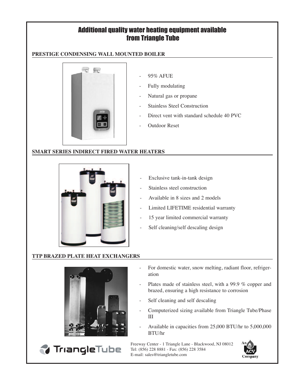 TriangleTube Prestige Cascade System User Manual | Page 64 / 64