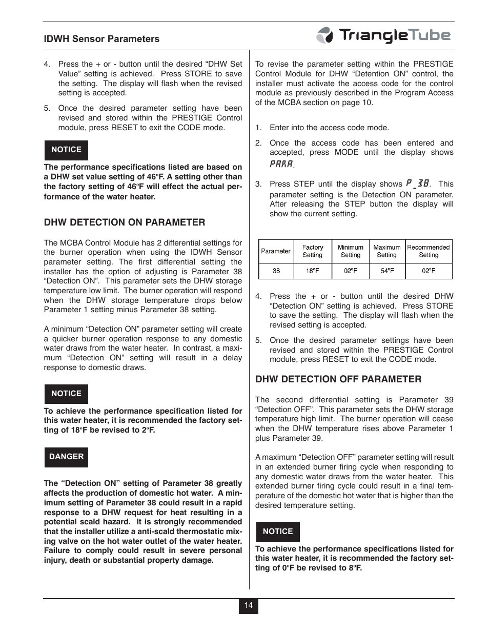 Para, P_38 | TriangleTube Mini Smart User Manual | Page 17 / 23