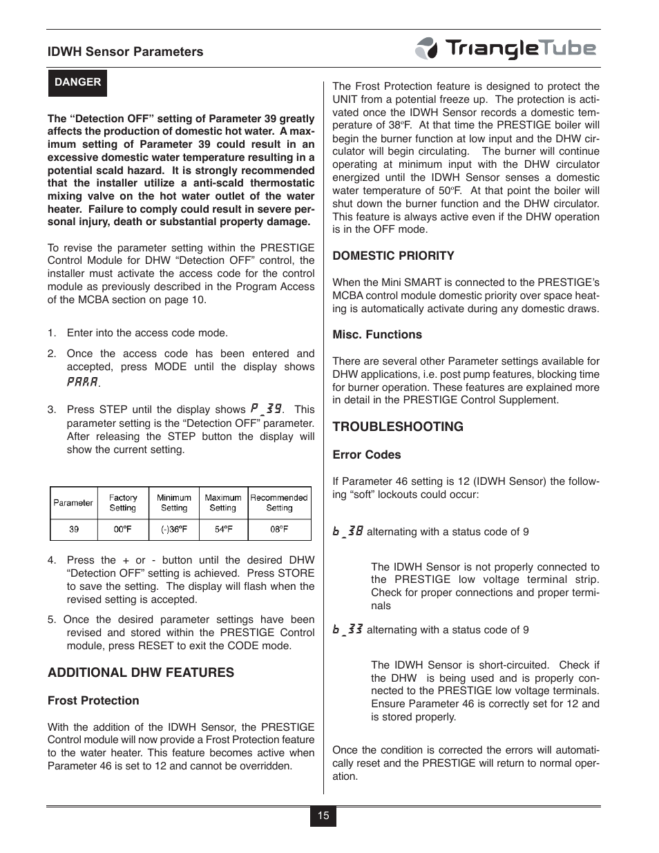 B_38, B_33, Para | P_39 | TriangleTube Mini Smart User Manual | Page 18 / 23