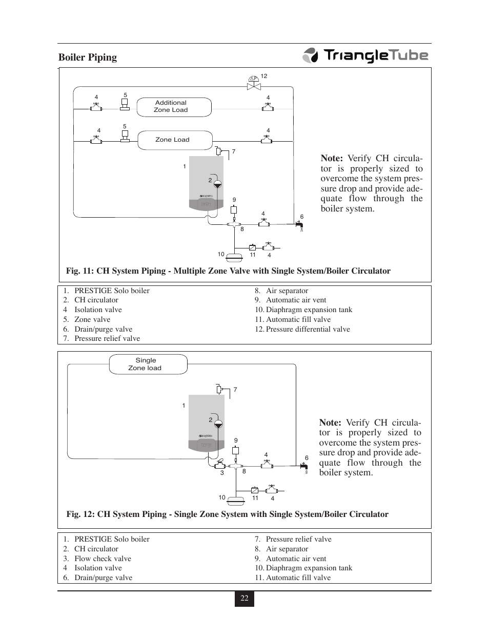 Boiler piping | TriangleTube 110 Solo User Manual | Page 28 / 79