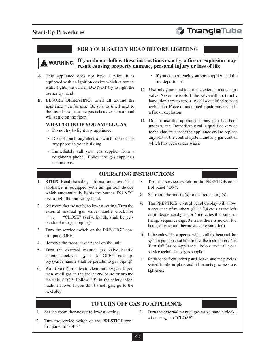 Start-up procedures | TriangleTube 399 Solo User Manual | Page 48 / 88