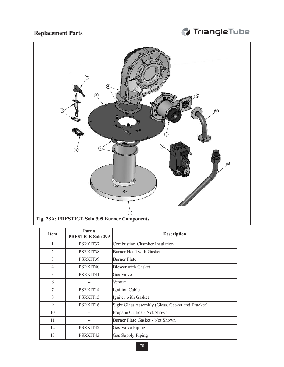 Replacement parts | TriangleTube 399 Solo User Manual | Page 76 / 88