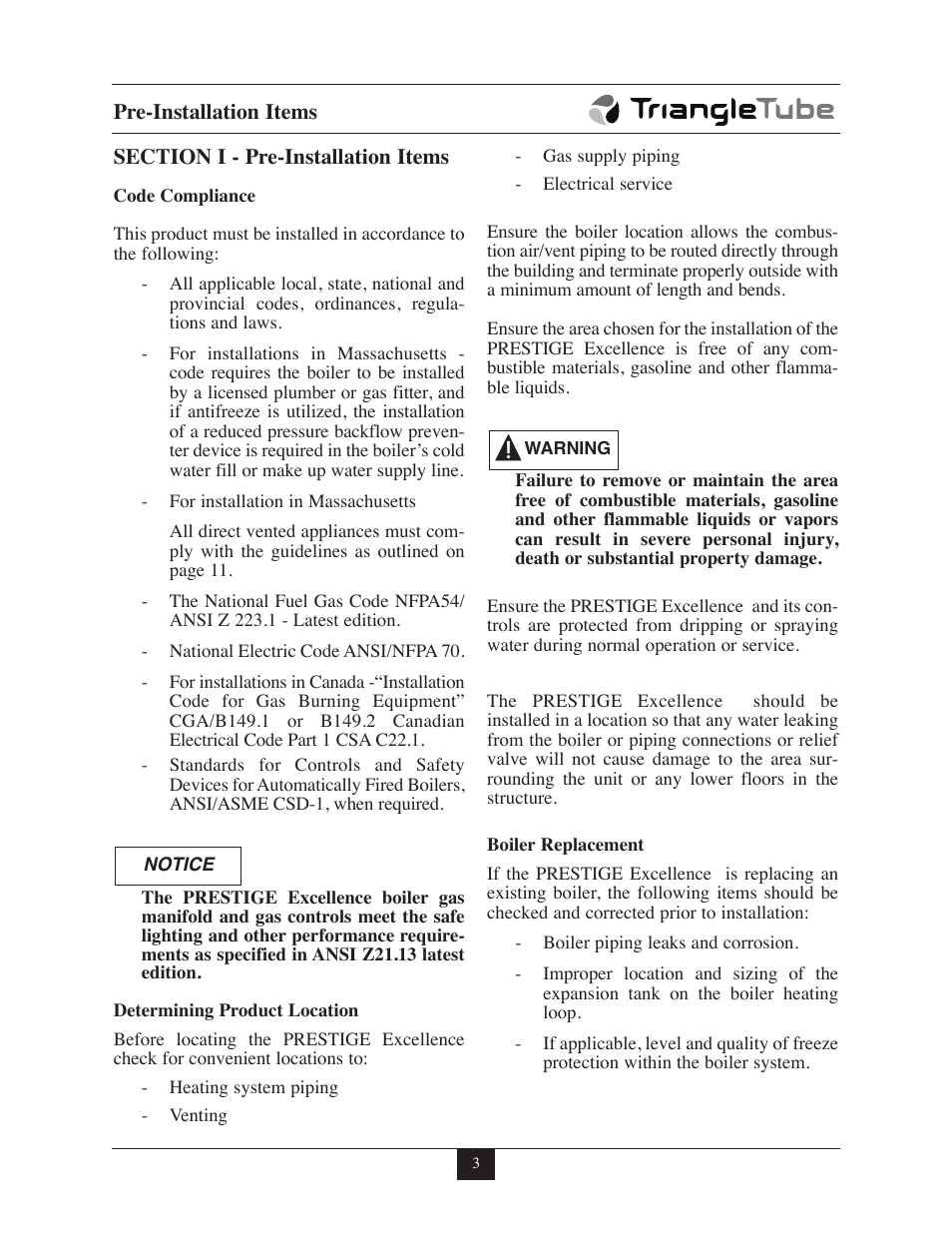 TriangleTube Prestige Excellence Part 1 User Manual | Page 10 / 105