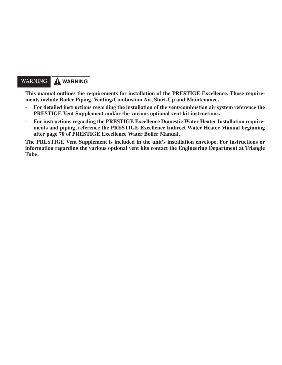 TriangleTube Prestige Excellence Part 1 User Manual | Page 2 / 105
