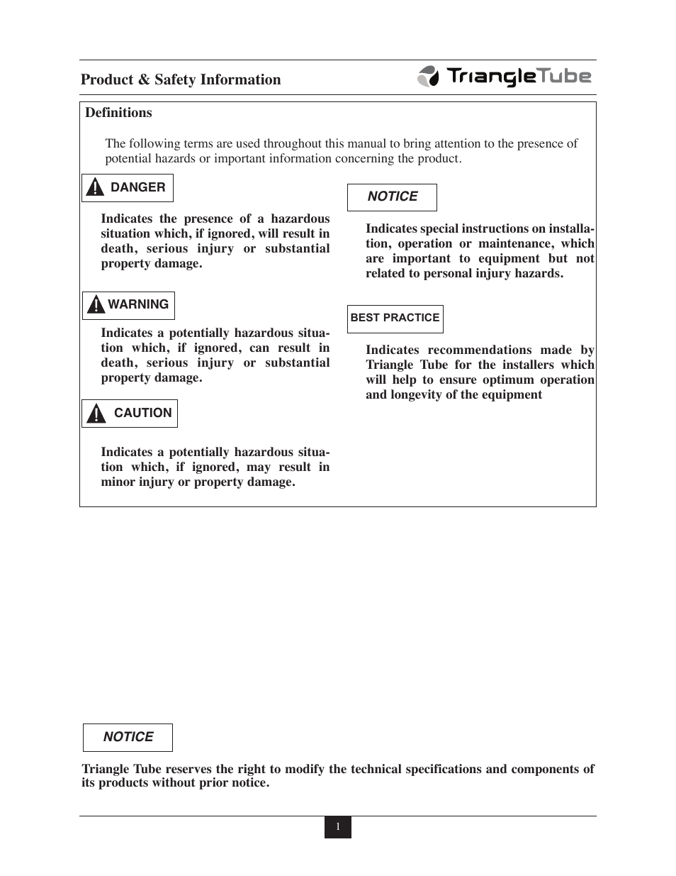 TriangleTube Prestige Excellence Part 1 User Manual | Page 8 / 105