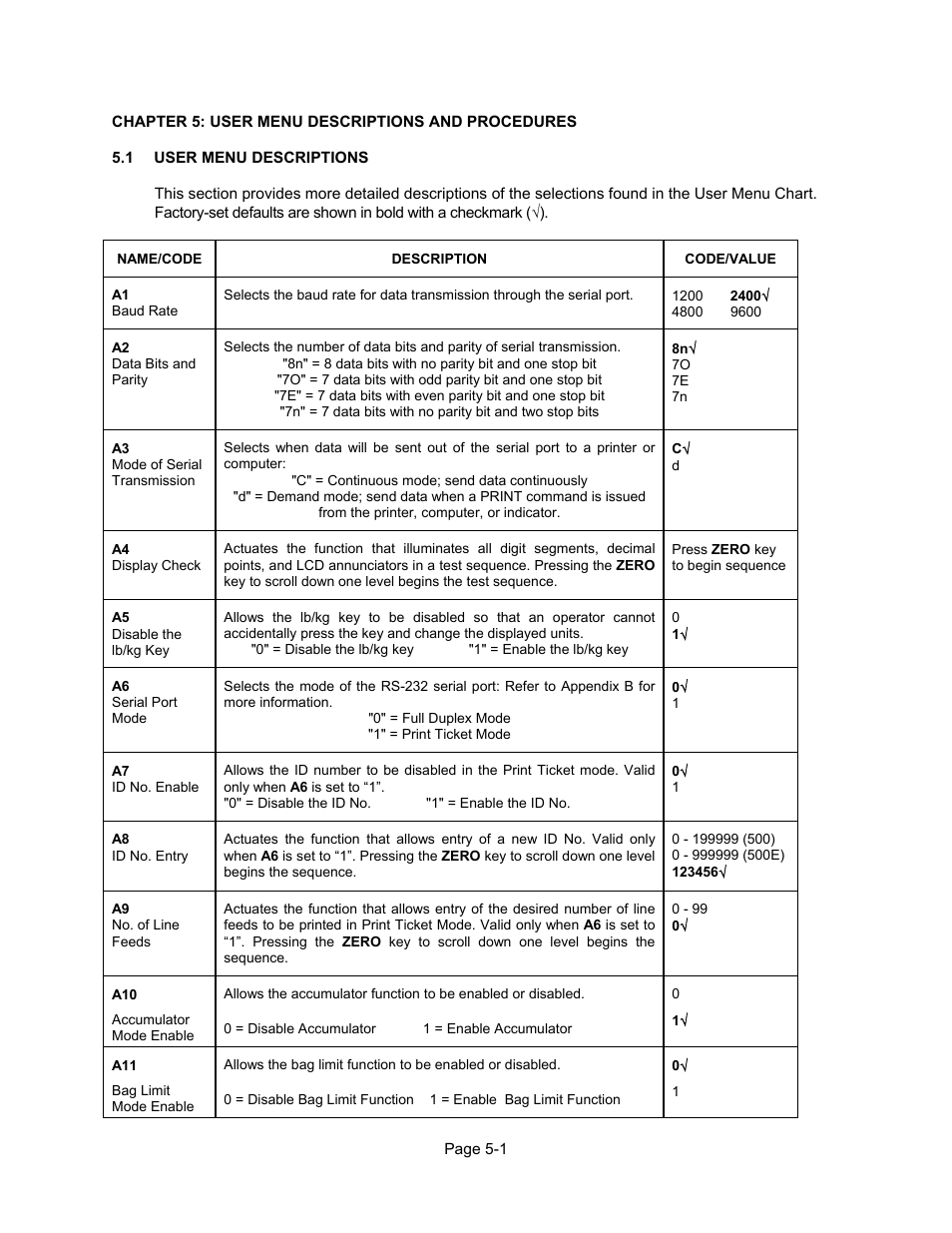 Chapter 5 | Triner Scale 600-E Series User Manual | Page 26 / 40