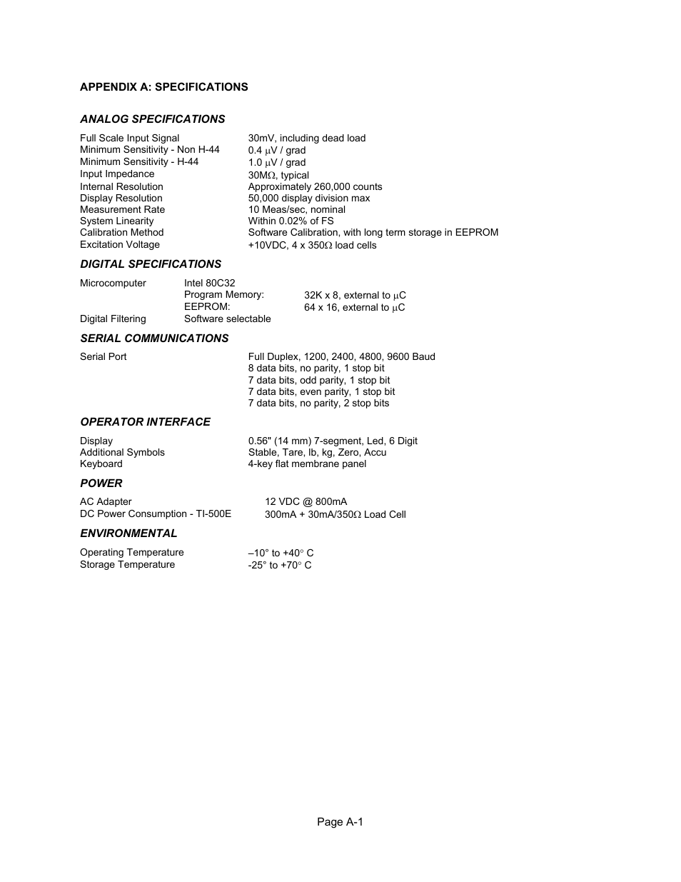 Appendix a | Triner Scale 600-E Series User Manual | Page 33 / 40