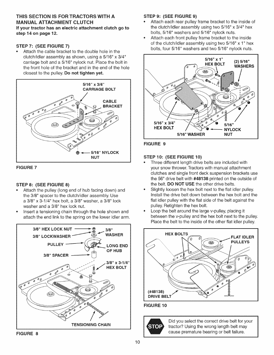 Step 7: (see figure 7), Step 8: (see figure 8), Step 9: (see figure 9) | Step 10: (see figure 10) | Craftsman 486.24837 User Manual | Page 10 / 36