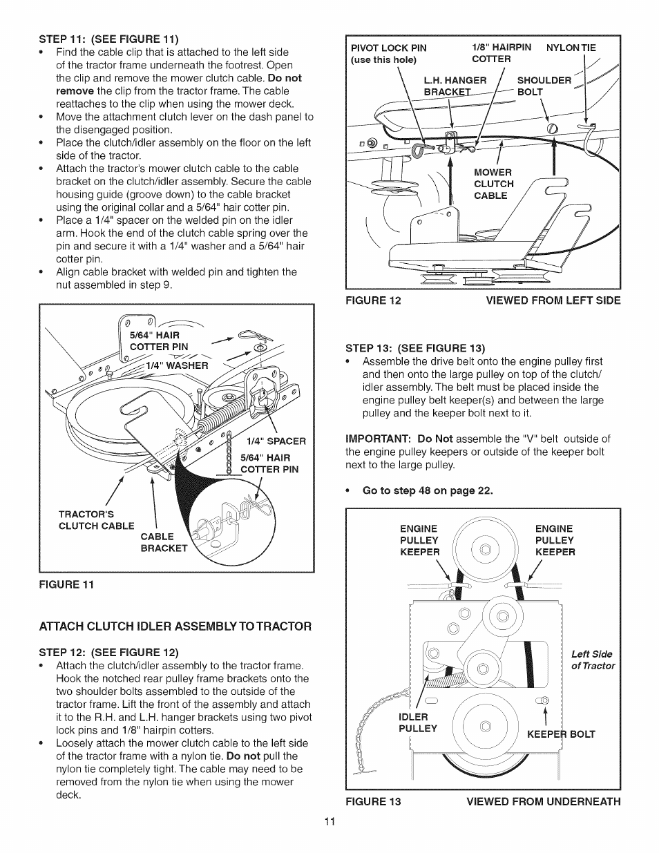 Step 11: (see figure 11), Step 12: (see figure 12), Step 13: (see figure 13) | Craftsman 486.24837 User Manual | Page 11 / 36