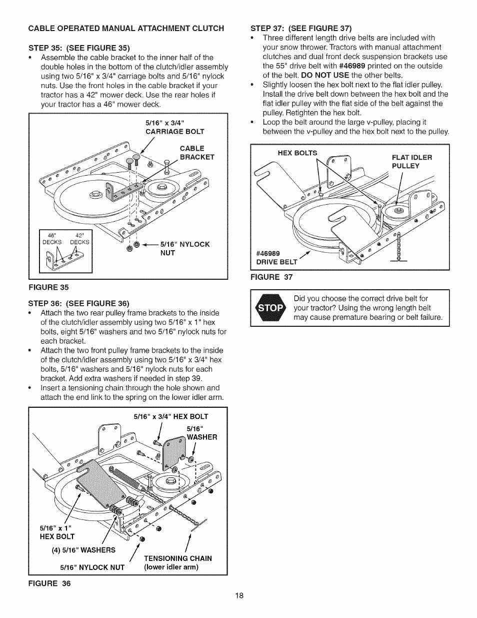 Step 36: (see figure 36), Step 37: (see figure 37) | Craftsman 486.24837 User Manual | Page 18 / 36