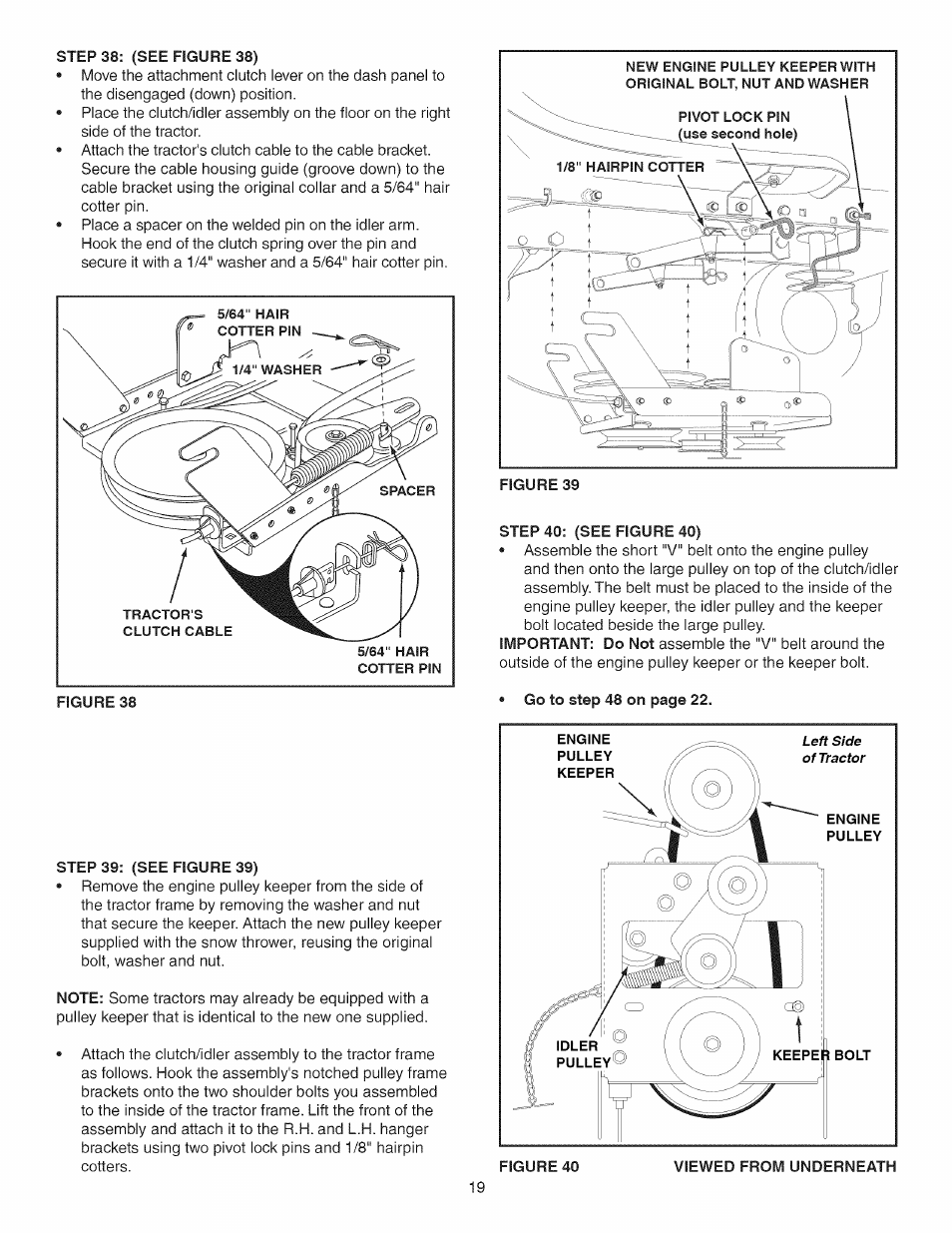 Step 39: (see figure 39), Step 40: (see figure 40) | Craftsman 486.24837 User Manual | Page 19 / 36