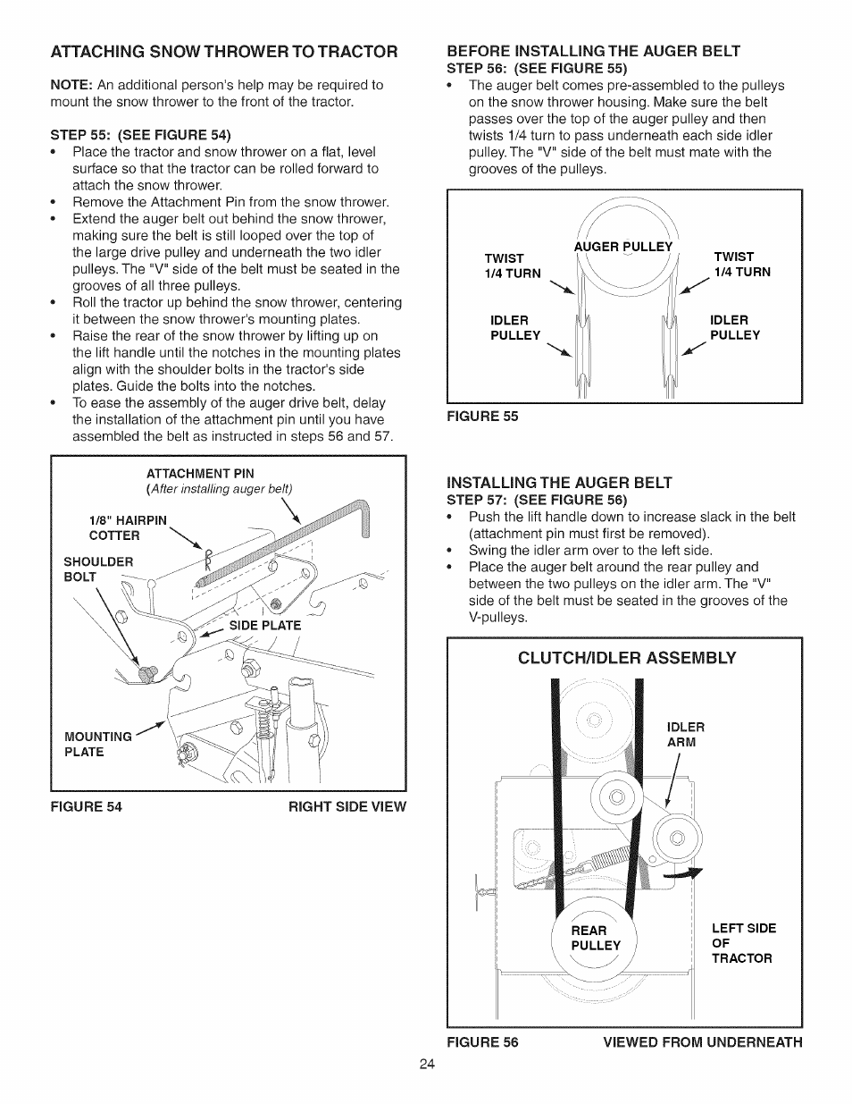 Step 55: (see figure 54), Step 57: (see figure 56) | Craftsman 486.24837 User Manual | Page 24 / 36