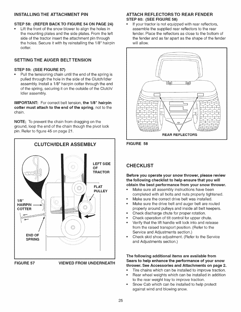 Checklist | Craftsman 486.24837 User Manual | Page 25 / 36