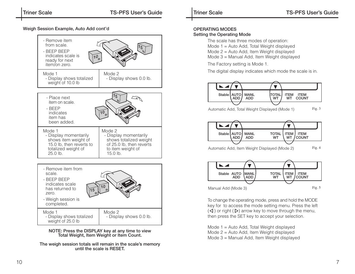 Triner Scale TS-PFS Users Guide User Manual | Page 11 / 18