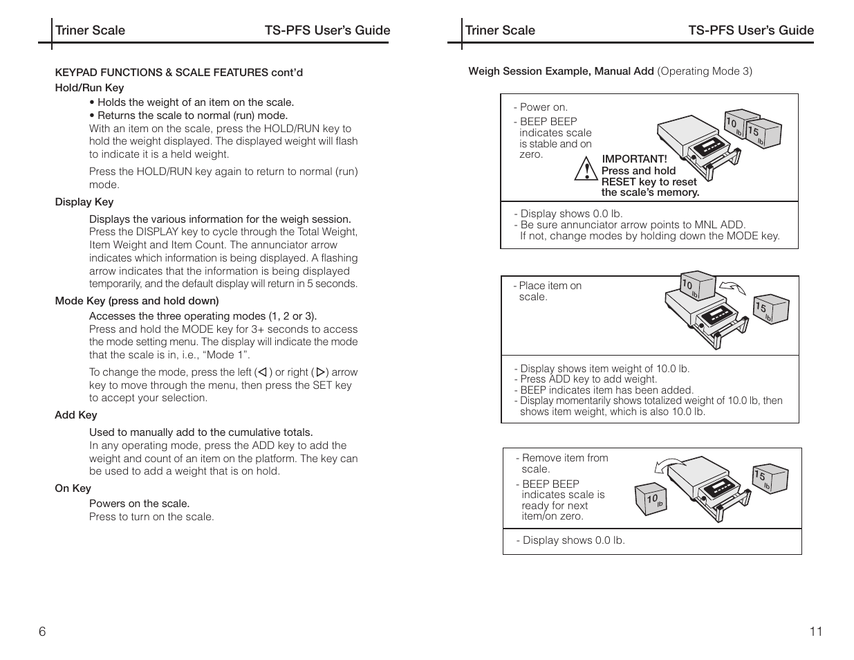 Triner Scale TS-PFS Users Guide User Manual | Page 12 / 18