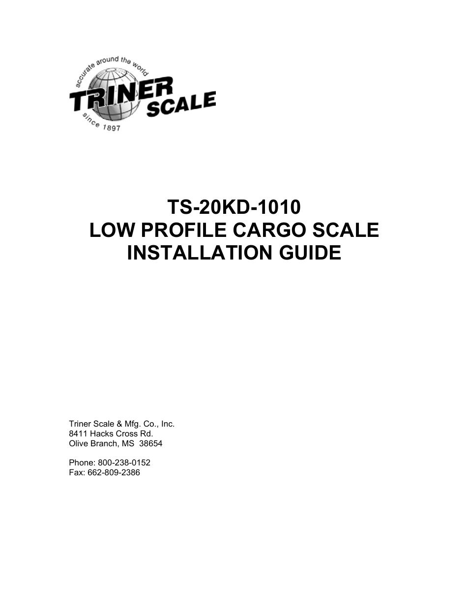 Triner Scale TS-20KD-1010 User Manual | 8 pages