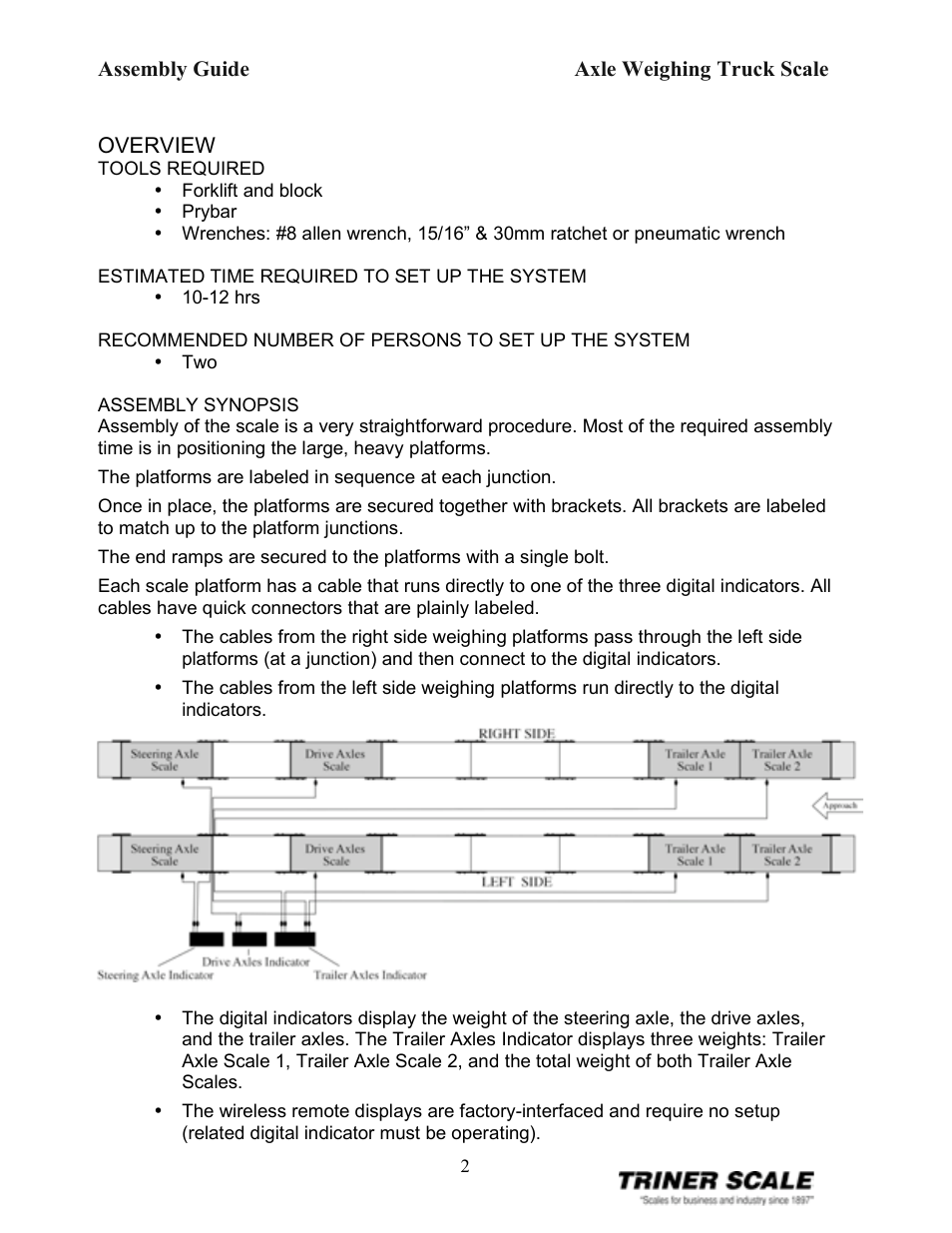 Triner Scale Axle Weighing Truck Scale 60,000 lb x 20 lb User Manual | Page 2 / 11