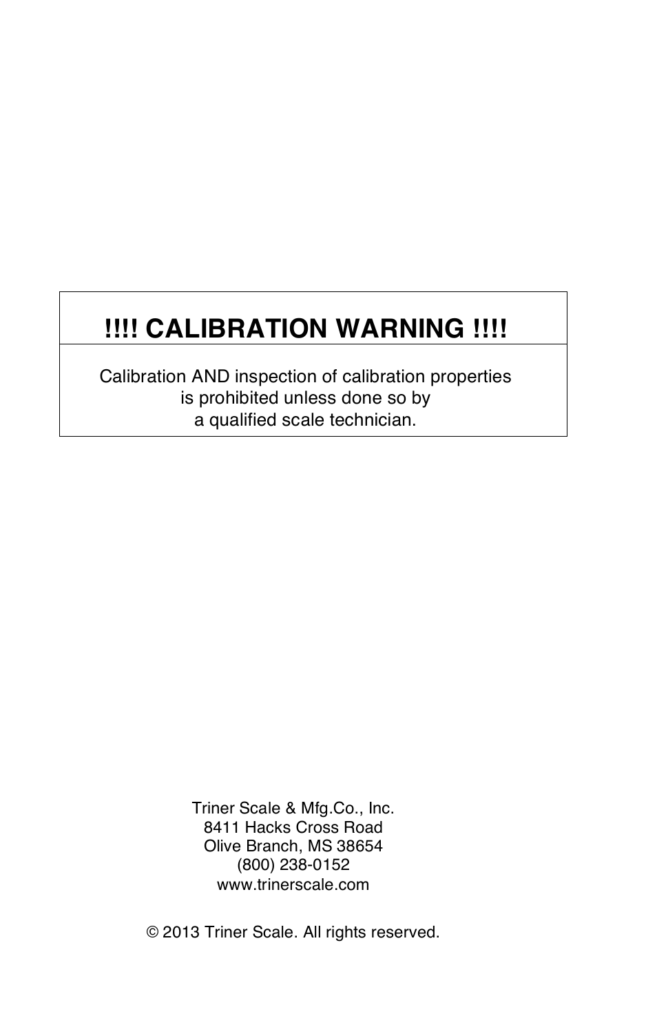 Calibration warning | Triner Scale 1200g High Precision User Manual | Page 2 / 20