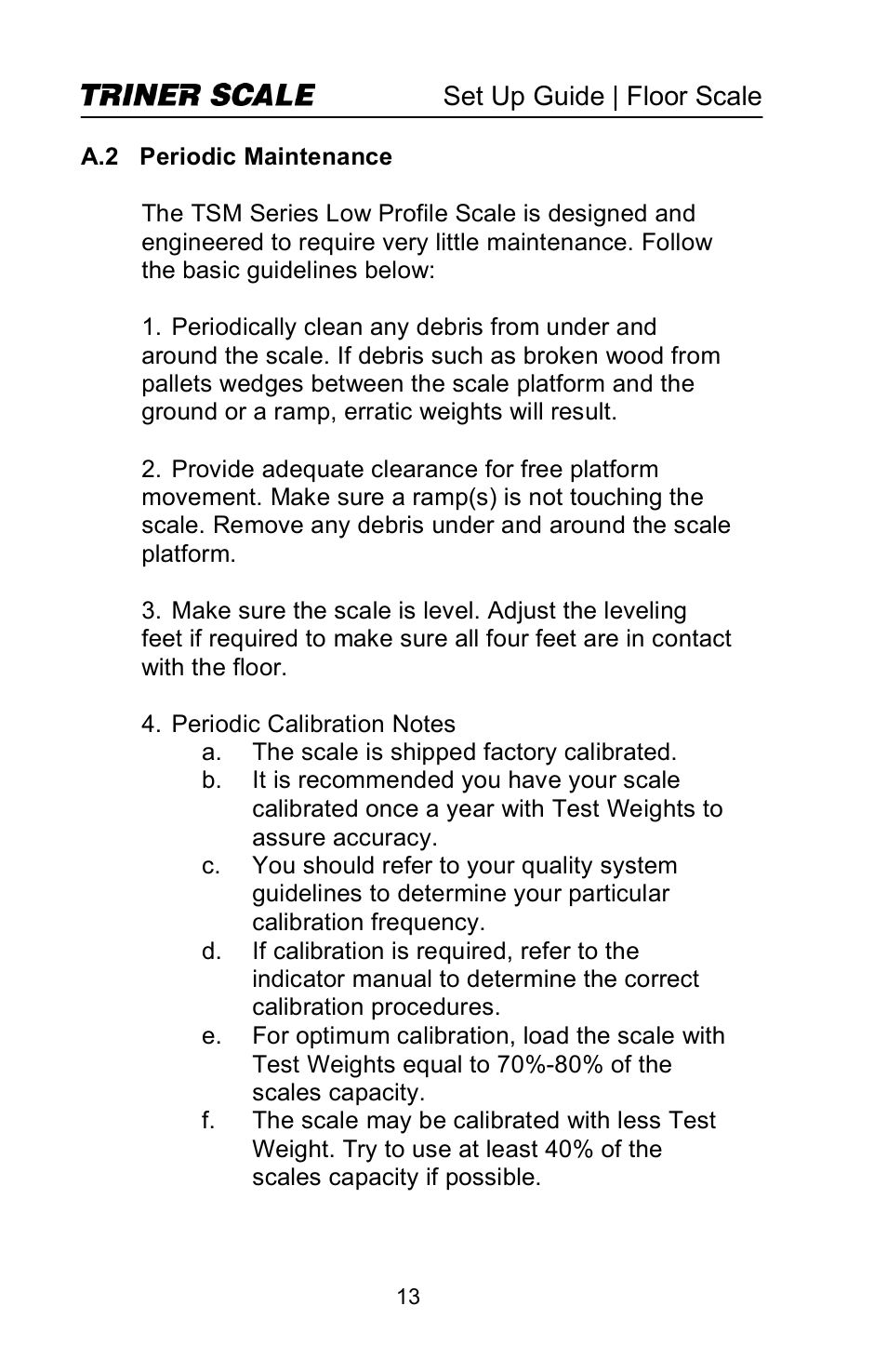 Triner Scale TSM Series User Manual | Page 15 / 18