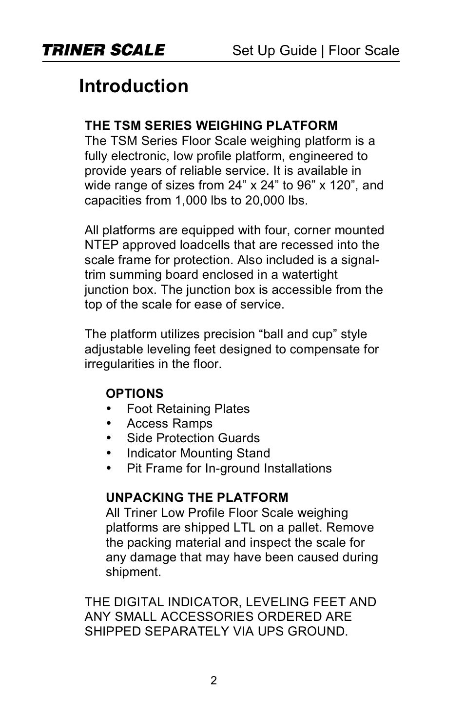 Introduction | Triner Scale TSM Series User Manual | Page 4 / 18