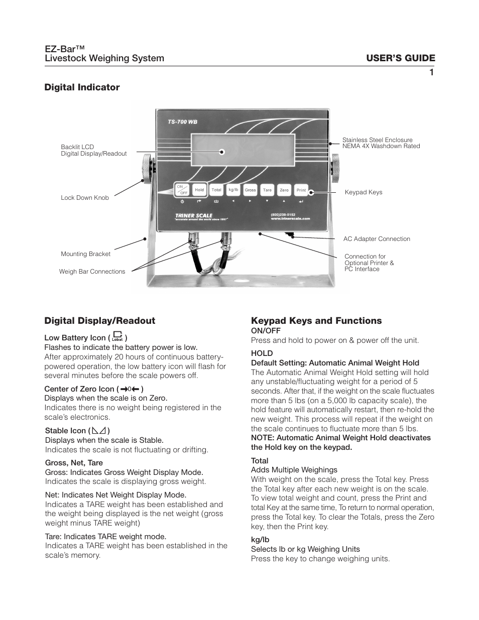 Triner Scale AWB40-5K User Manual | Page 5 / 14