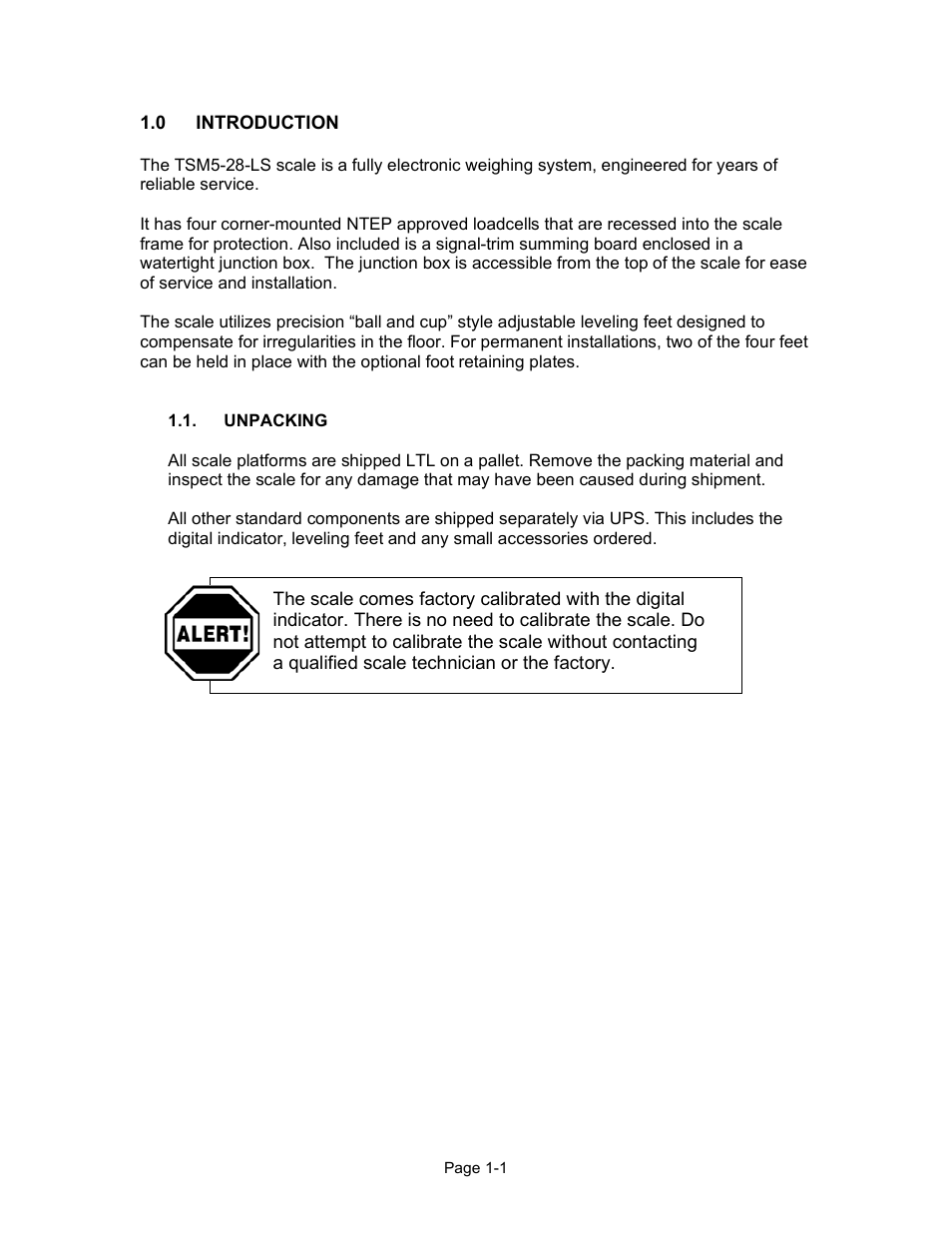 Chapter 1 | Triner Scale TSM5-28-LS User Manual | Page 4 / 12