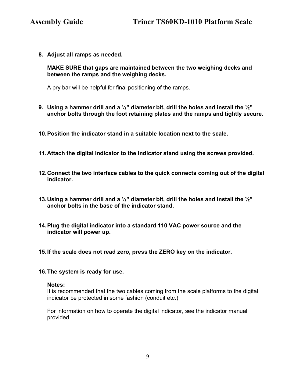 Triner Scale TS60KD-1010 User Manual | Page 9 / 10