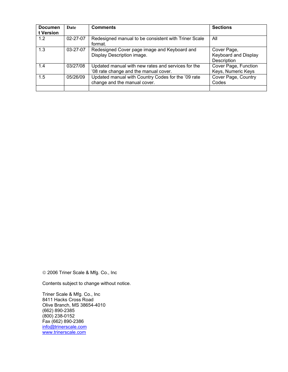 Date | Triner Scale TP-10 User Manual | Page 2 / 12