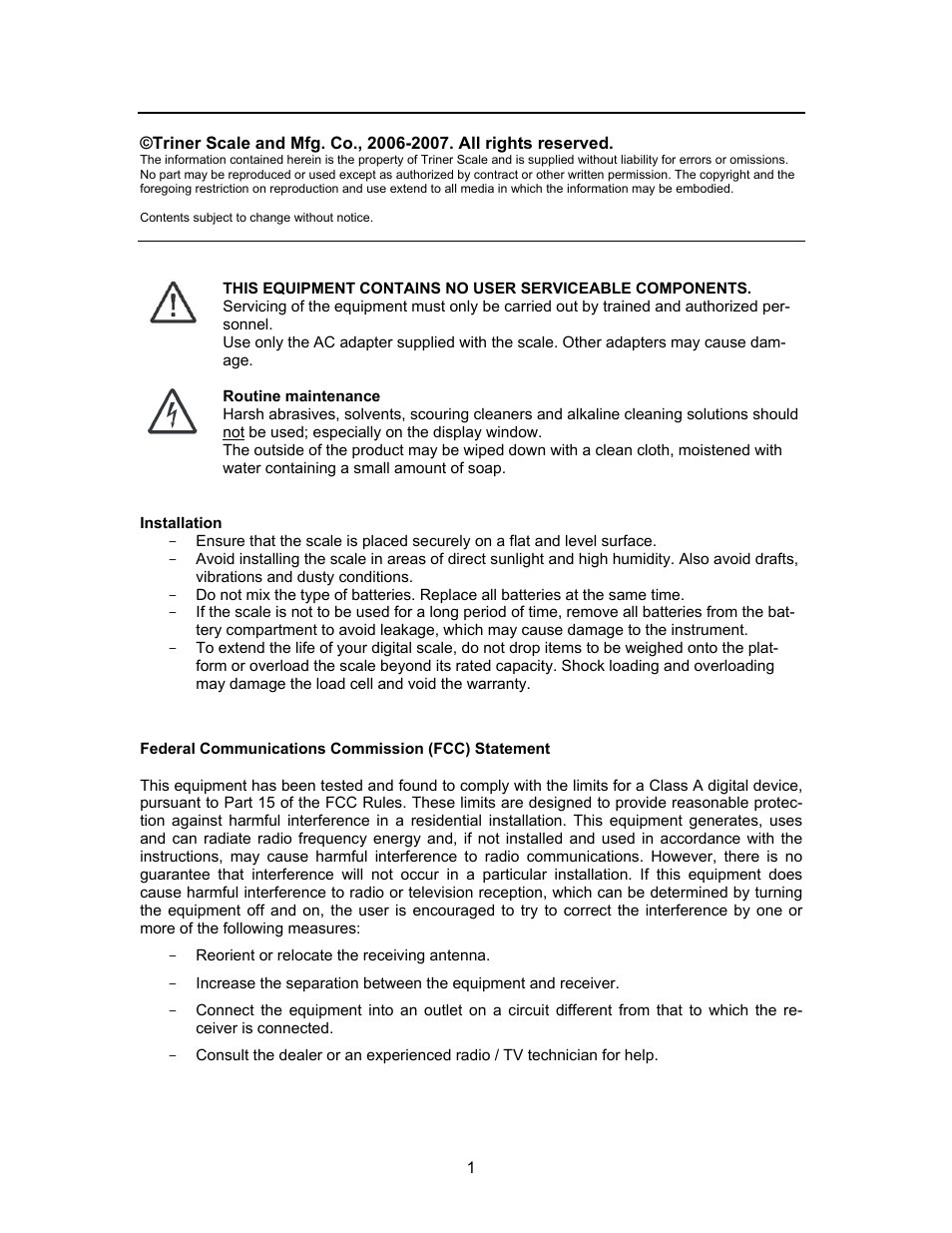 Triner Scale TP-10 User Manual | Page 3 / 12