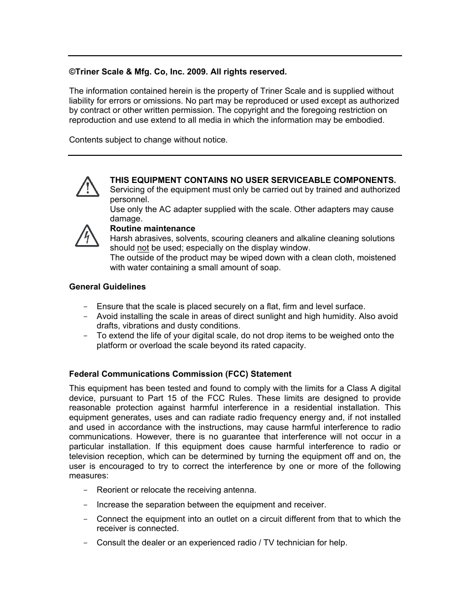 Triner Scale VP-70 Manual User Manual | Page 2 / 51