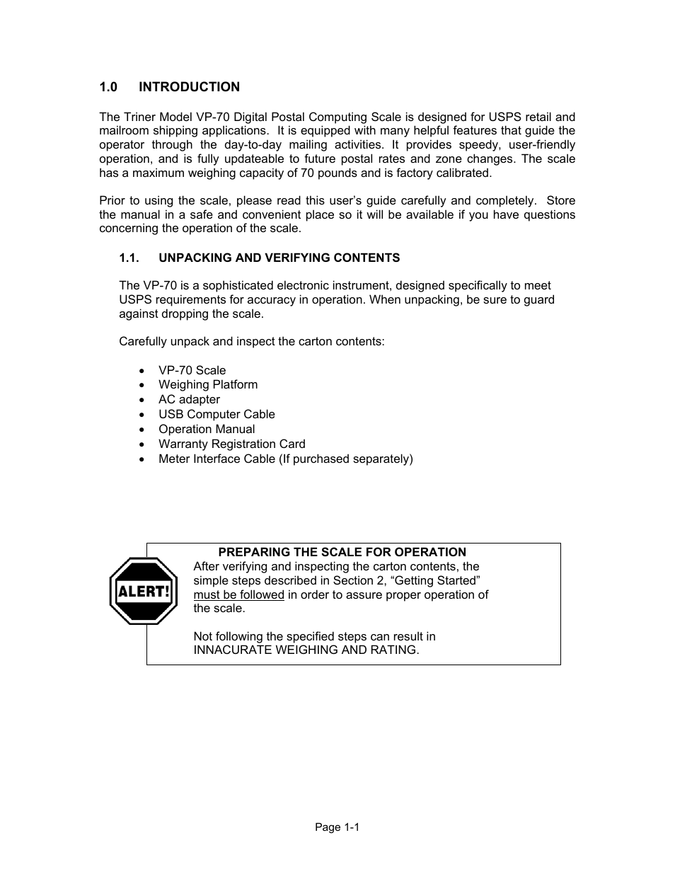 Triner Scale VP-70 Manual User Manual | Page 6 / 51