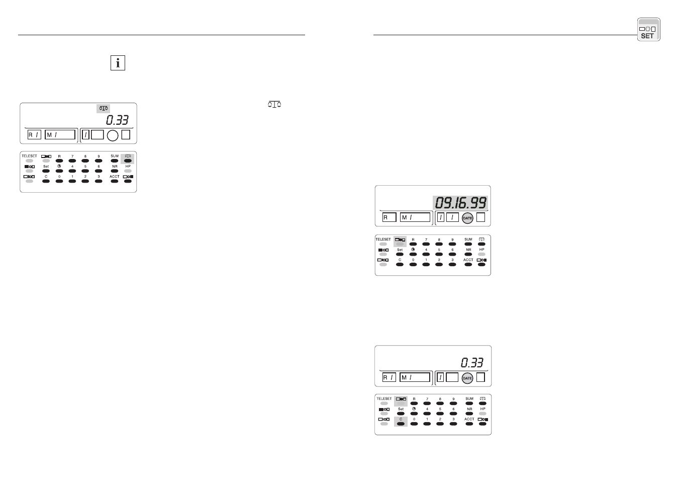 Basic programming, Changing the date and time | Triner Scale T-1000 TELESET User Manual | Page 15 / 27