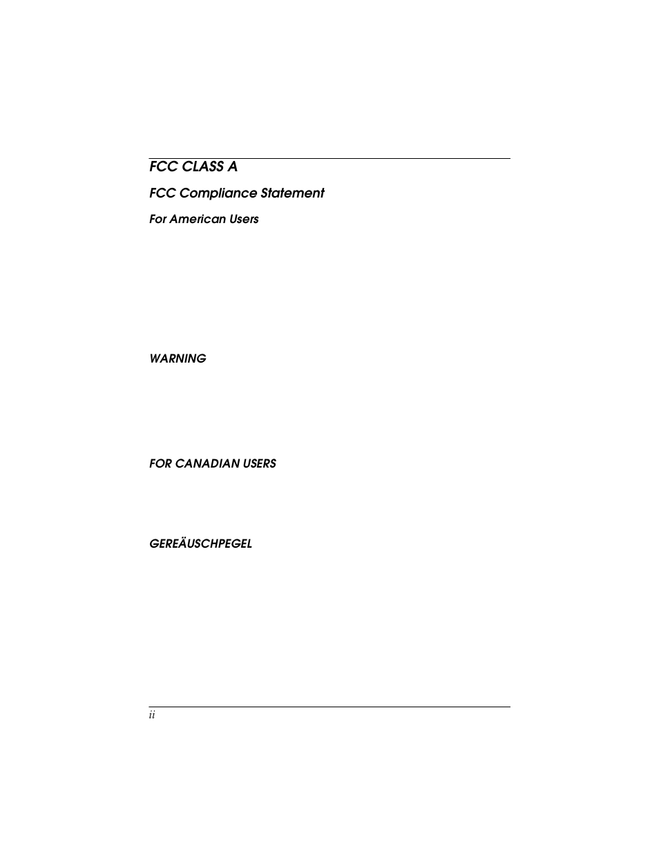 Fcc class a, Fcc compliance statement | Triner Scale TMU-295 User Manual | Page 5 / 74