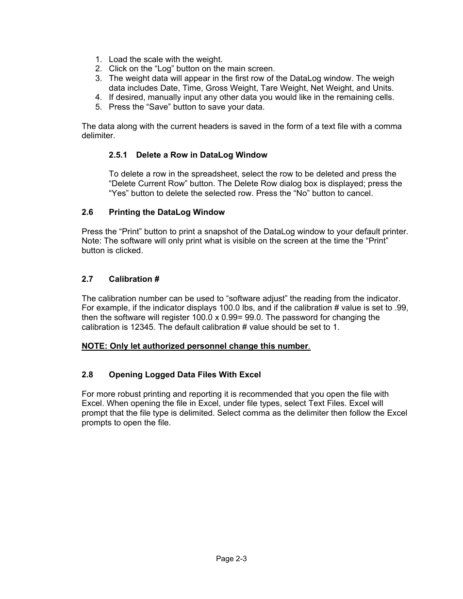 Triner Scale PC DataLog User Manual | Page 10 / 11