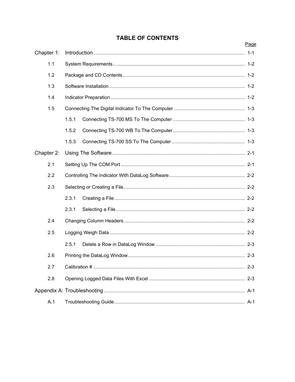 Triner Scale PC DataLog User Manual | Page 3 / 11