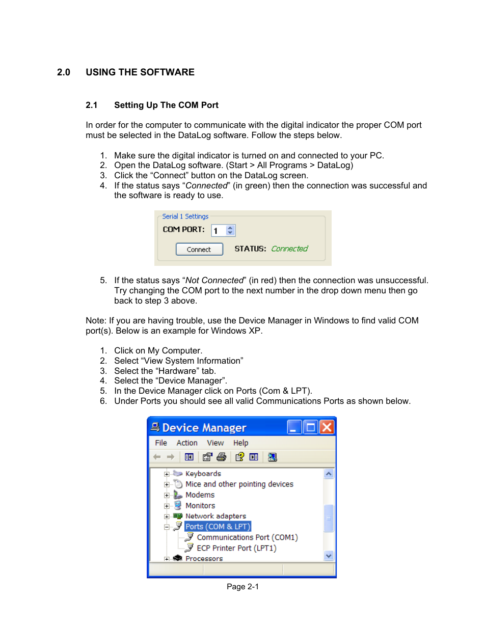 Triner Scale PC DataLog User Manual | Page 8 / 11