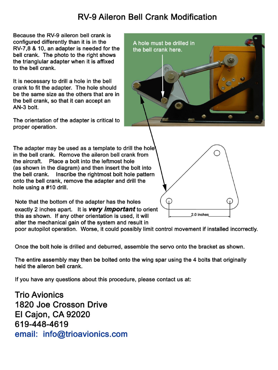 Trio Avionics Wing Servo Mount Installation for RV-7, 8, 9 and 10 User Manual | Page 6 / 7
