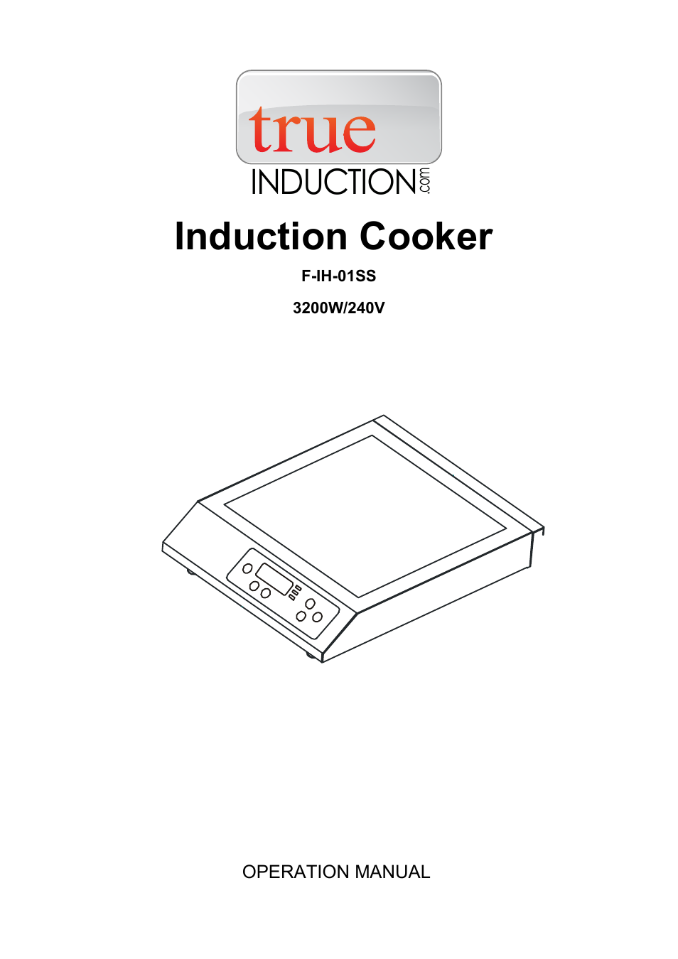 True Induction F-IH-01SS User Manual | 4 pages
