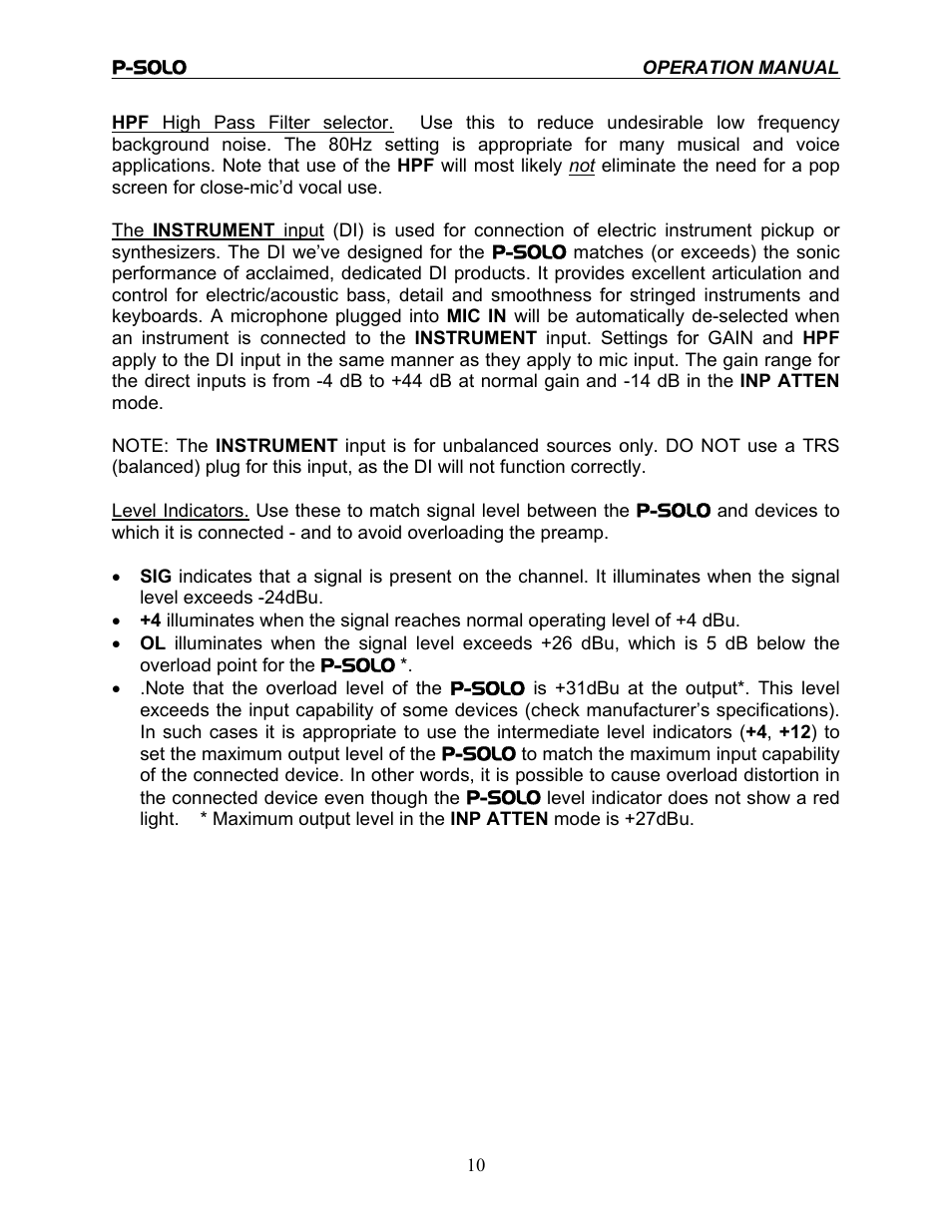 TRUE Systems P-SOLO User Manual | Page 10 / 14