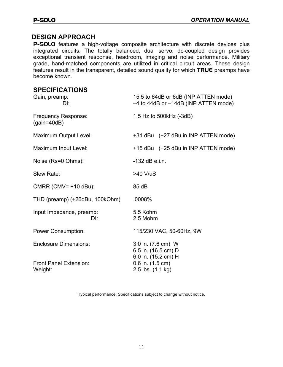 TRUE Systems P-SOLO User Manual | Page 11 / 14
