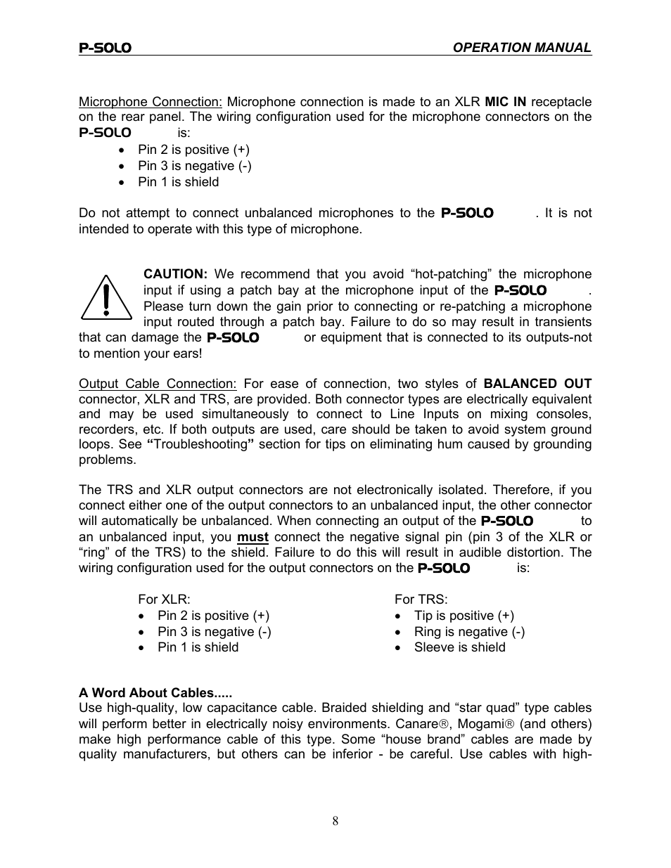 TRUE Systems P-SOLO RIBBON User Manual | Page 8 / 14