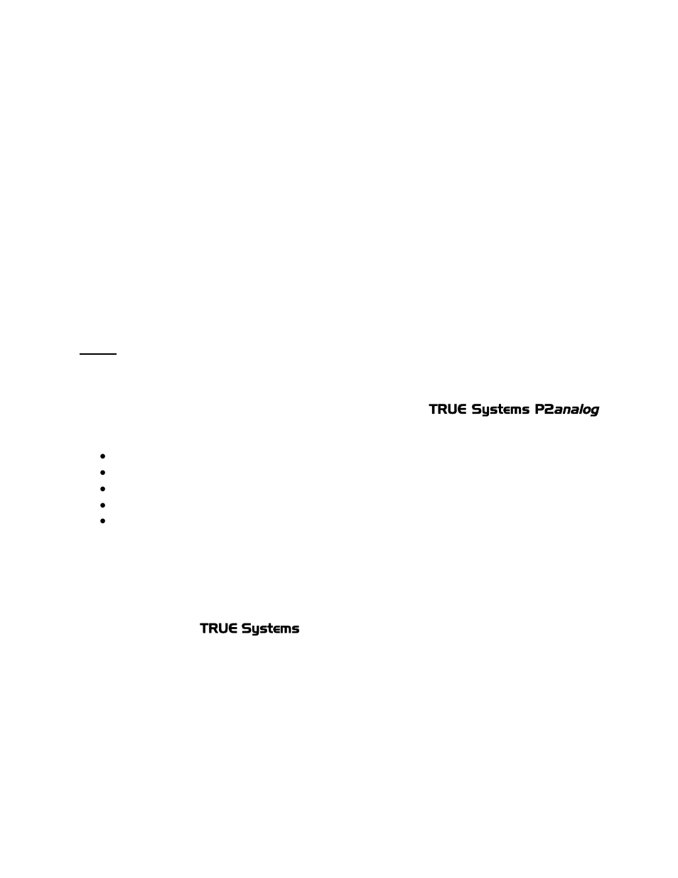 TRUE Systems P2 ANALOG User Manual | Page 3 / 18