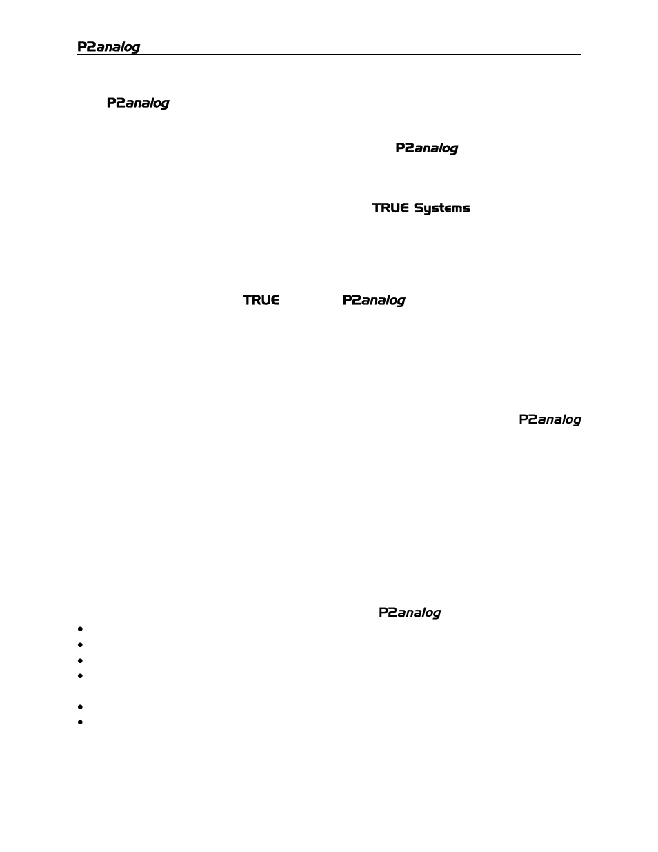 TRUE Systems P2 ANALOG User Manual | Page 5 / 18